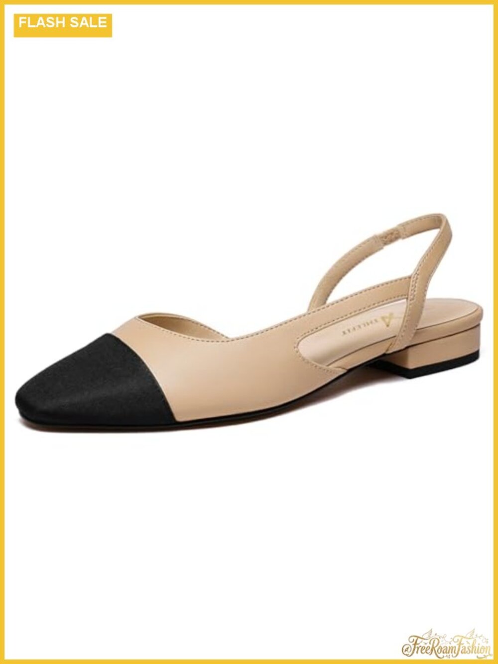 Slingback Flats for Women Square Toe Ballet Flats Work Dress Shoes